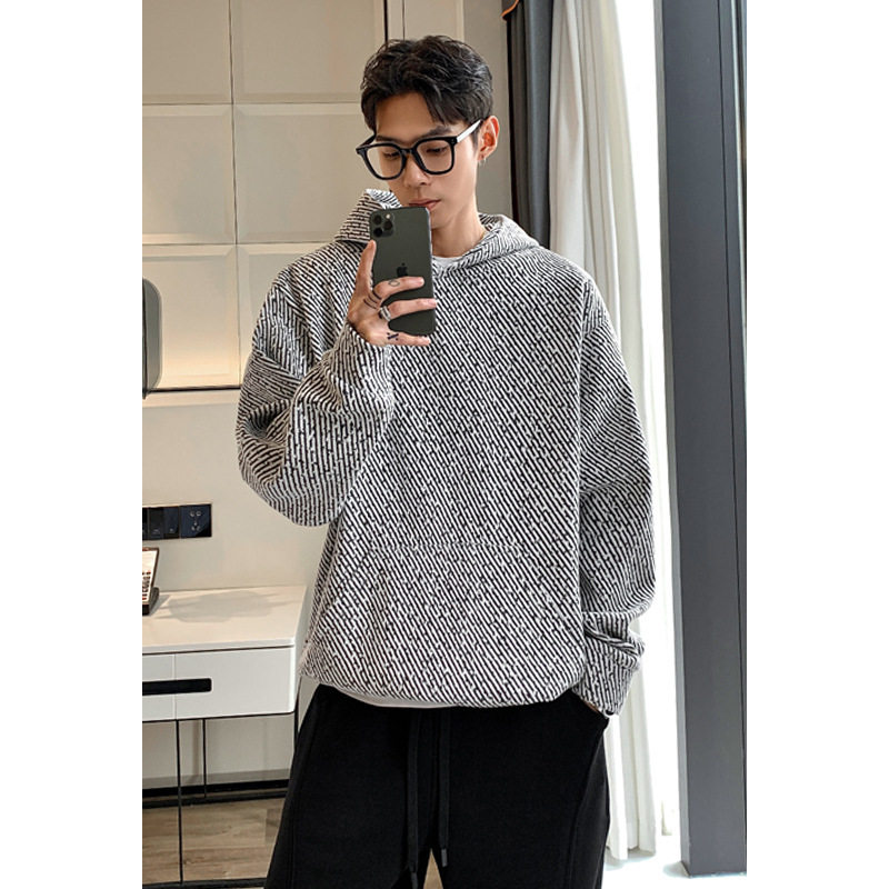 Cleanfit·美式猛男满天星条纹卫衣男款美式高街青少年连帽衫高级