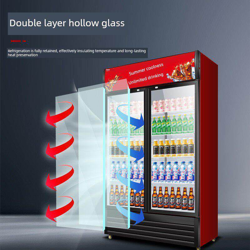 白雪尚品展示柜双开门冰箱商用立式冷饮柜便利店饮料展示柜保鲜柜
