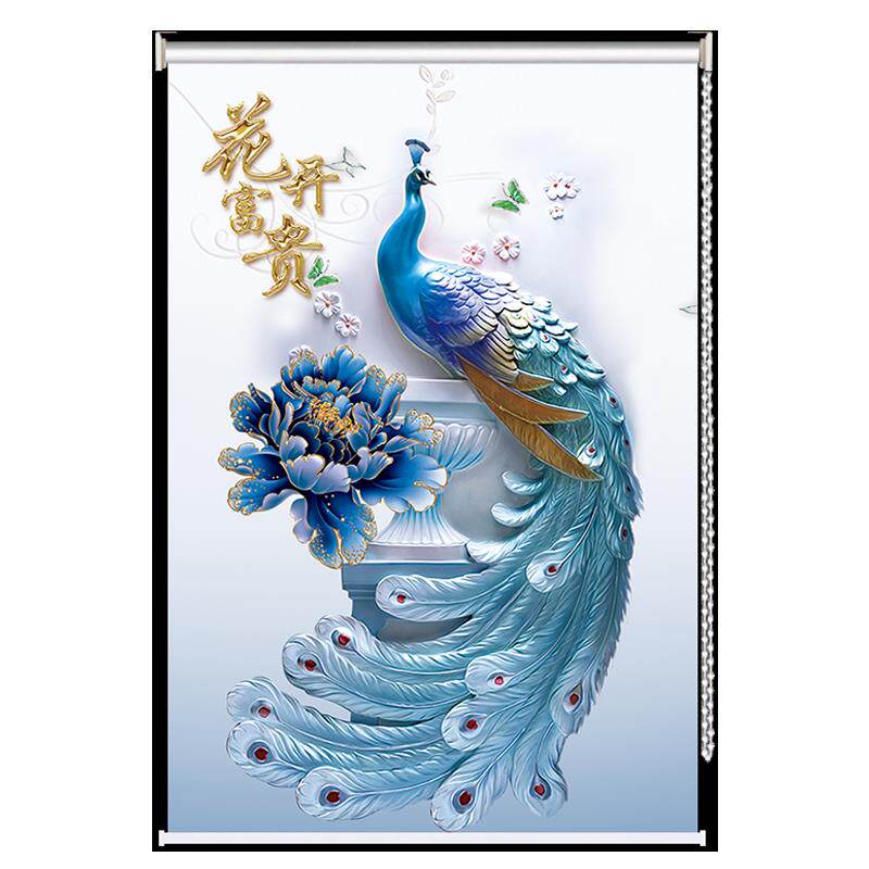 定制升降卷帘免打孔卷拉式遮光隔热客厅窗帘厨房浴室隔断防水防油