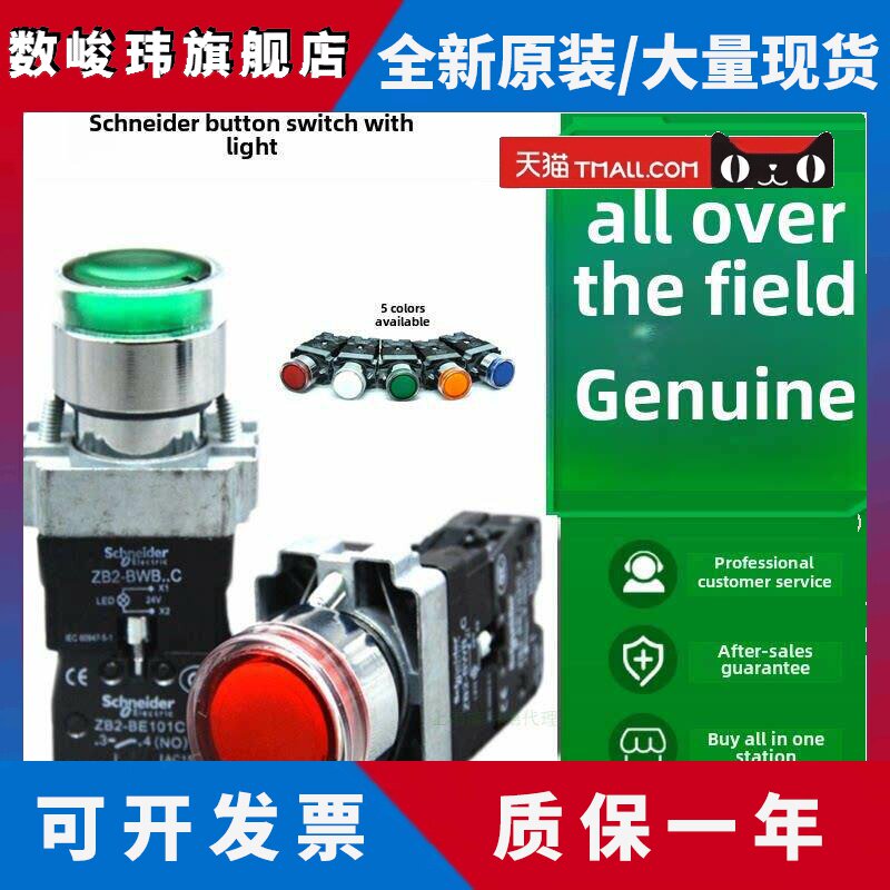 原装施耐德22mm点亮按钮开关Xb2Bw33B1C Xb2Bw34M1C Zb2Bw