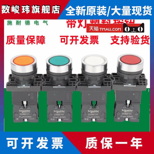原装正品施耐德XA2EW31/33/34/35/B1/B2/M1/M2塑料带灯按钮开关
