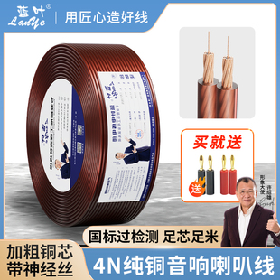 蓝叶纯铜芯国标音响线 音箱连接功放线 喇叭环绕线家装音频工程线