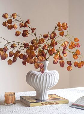 高级家居新中式栾树灯笼果仿真花客厅高档装饰品花卉绢花假花花束