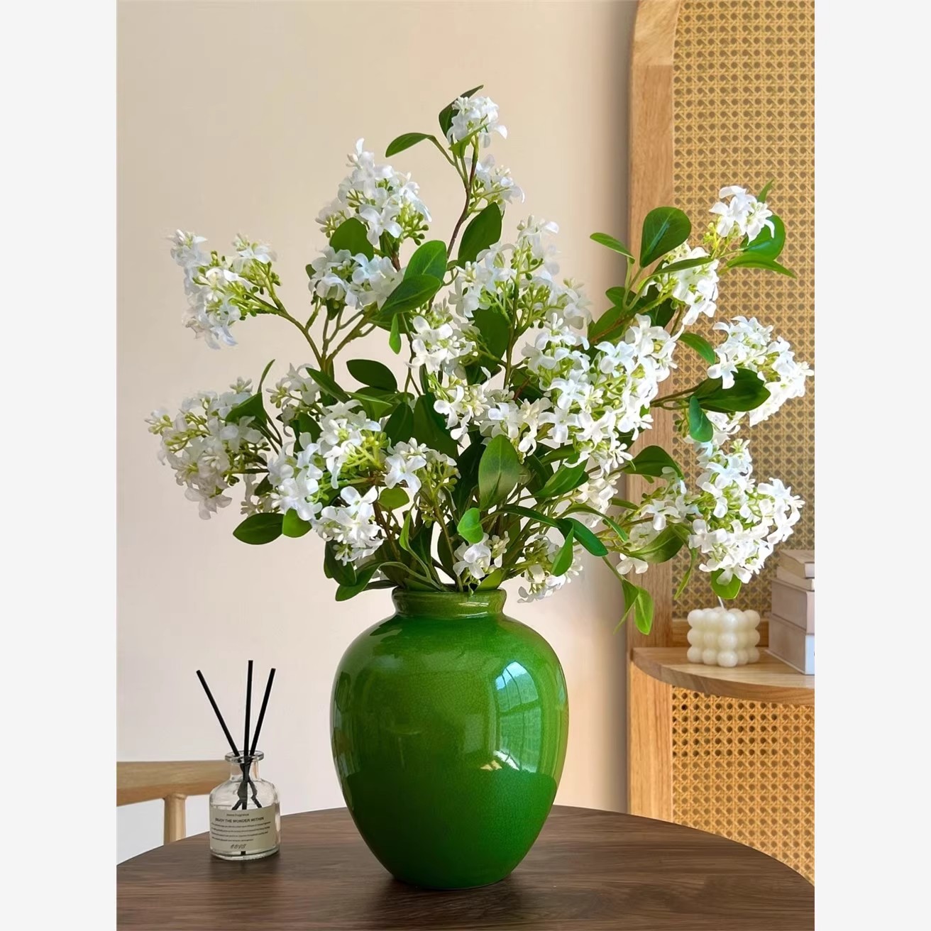 千里香仿真花高品质丁香花假花花束客厅餐桌摆放绢花花艺布置插花