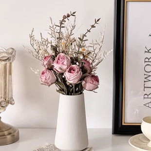 玫瑰花束假花仿真塑料花插花仿生花艺手捧花干花逼真婚庆摆设装饰