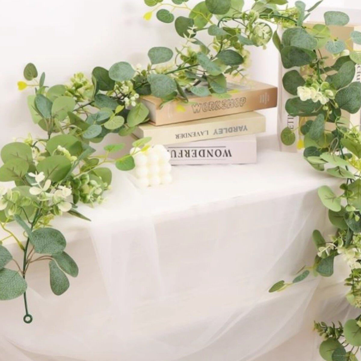 新款人造仿真绿植尤加利藤条家居装饰桉树叶藤蔓绿色植物仿真藤条