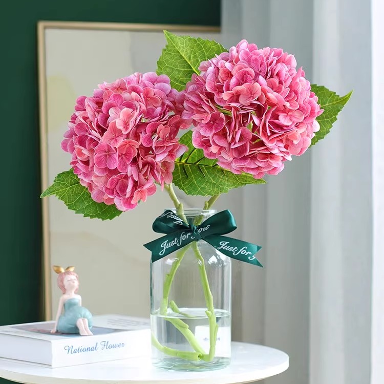 高质软装仿真保湿手感绣球花假花客厅炫关装饰茶几花束白绿色蓝色