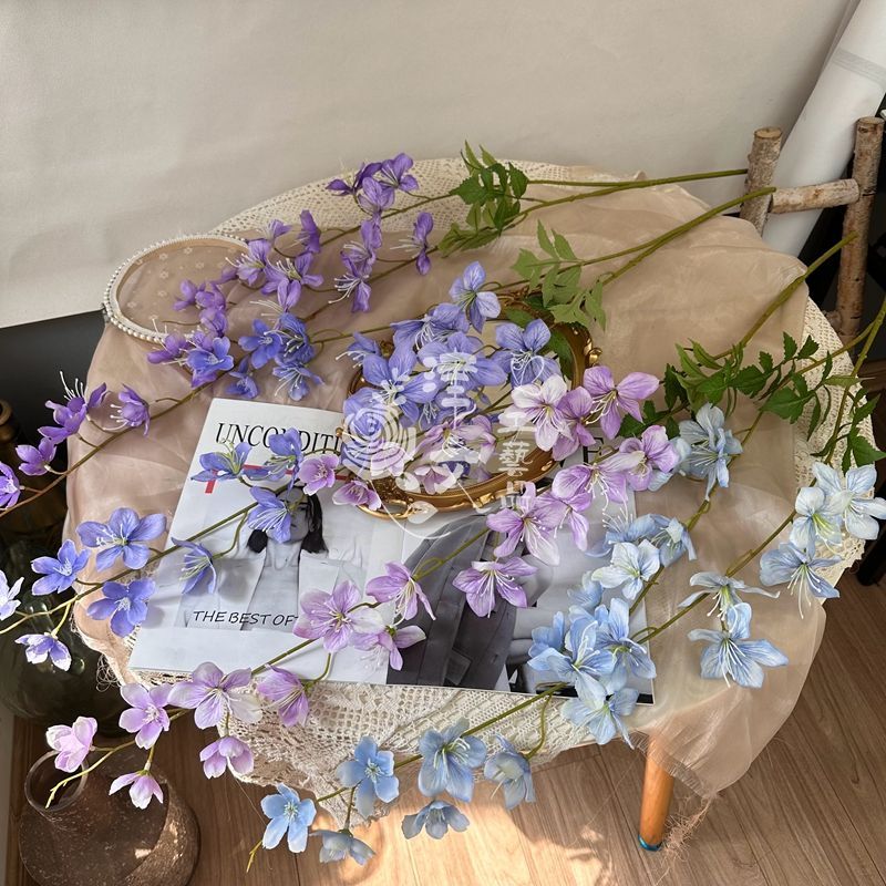 仿真垂丝茉莉花假花海棠花婚礼堂吊顶装饰婚庆背景插花家居摆放花图片