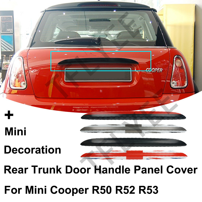 适用宝马mini后备箱饰条改装迷你R50R52R53后尾箱开门保护壳装饰