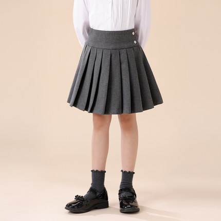 女童百褶裙春秋新款中大童学院风半身裙抗皱裙子小学生JK短裙套装