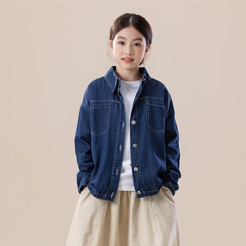 女童牛仔外套春秋季2025新款韩版儿童休闲长袖衬衫中大童牛仔衬衣