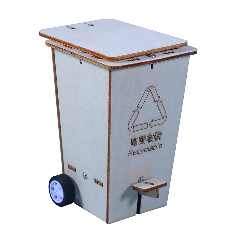 diy翻盖垃圾桶中小学生科技小制作科学实验益智创意发明玩具材料