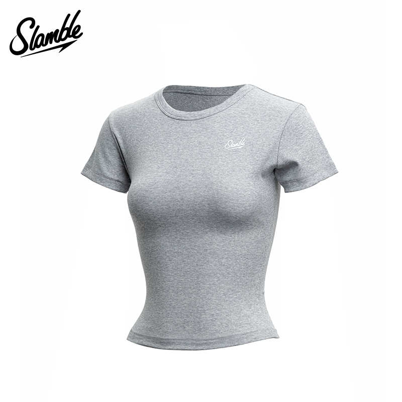 SLAMBLE女子舒适柔软修身运动紧身短袖正肩T恤透气辣妹上衣新款,运动服/休闲服装,运动T恤,淘宝优惠券,粉丝福利购,淘宝优惠卷