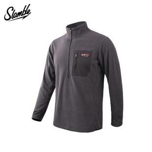 SLAMBLE立领半拉链加绒套头衫男女运动户外保暖透气上衣春季新款