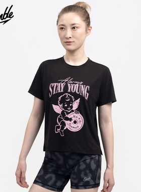 SLAMBLE女子CF健身综合训练运动短袖T恤莱赛尔短款透气速干新款