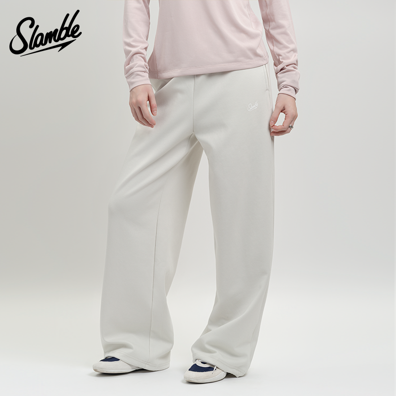 SLAMBLE女士运动休闲长裤阔腿直筒可调节抽绳裤口垂感显瘦秋季新,运动服/休闲服装,运动长裤,淘宝优惠券,粉丝福利购,淘宝优惠卷