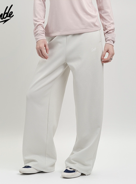 SLAMBLE女士运动休闲长裤阔腿直筒可调节抽绳裤口垂感显瘦秋季新