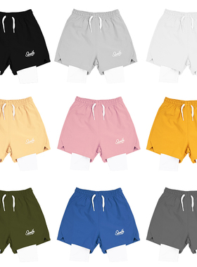 SLAMBLE儿童运动假两件篮球短裤训练健身跑步中裤美式夏季新款