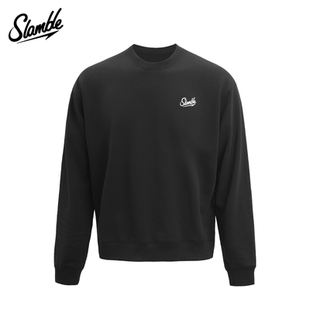 SLAMBLE毛圈卫衣运动男士薄款圆领套头宽松休闲上衣新款秋冬