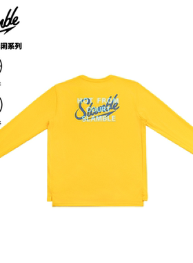 SLAMBLE男士运动长袖T恤健身跑步训练篮球服印花圆领美式速干