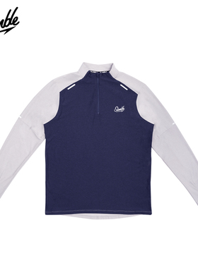 SLAMBLE户外运动半拉链速干长袖T恤男女反光条骑行衣健身跑步秋冬