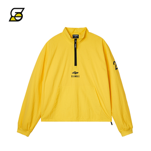 SLAMBLE 轻薄梭织半拉链运动套头外套夹克男休闲运动潮 CLO.新款