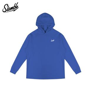 SLAMBLE秋冬新款加绒运动休闲连帽衫卫衣男女宽松百搭上衣美式潮
