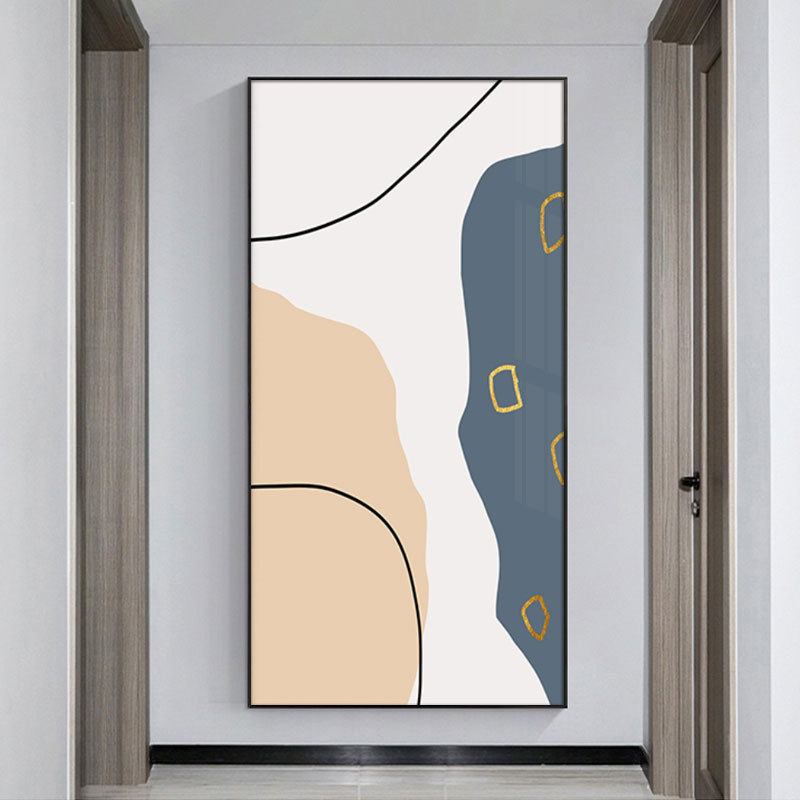 现代简约玄关莫兰迪色系装饰画过道壁画北欧抽象艺术竖版客厅挂画