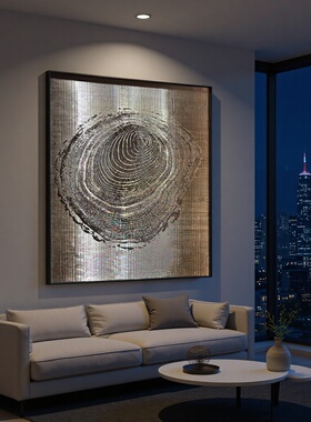 莫物不锈钢金属画《年轮》立体UV挂画设计师款酒店别墅高级感画