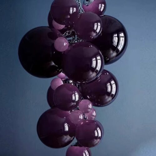 意大利Grape果实主题餐厅葡萄吊灯挑空楼梯间设计师会所玻璃灯具