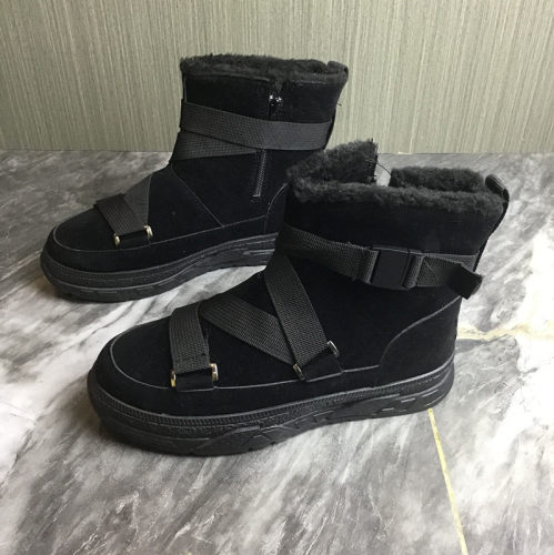 男马丁靴加绒棉鞋冬季