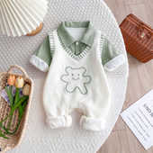 婴儿春装 连体衣新生宝宝衣服春秋季 纯棉哈衣超萌可爱满月百天外套