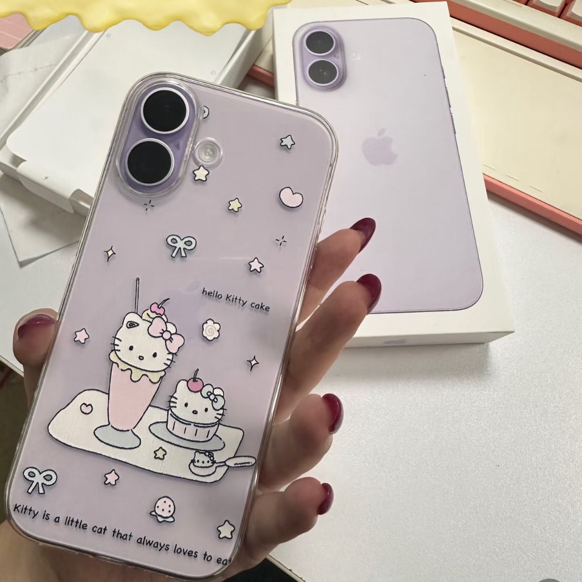 适用苹果17/17PROMAX手机壳16PRO/15冰淇淋KT猫13透明11精孔XS/XR