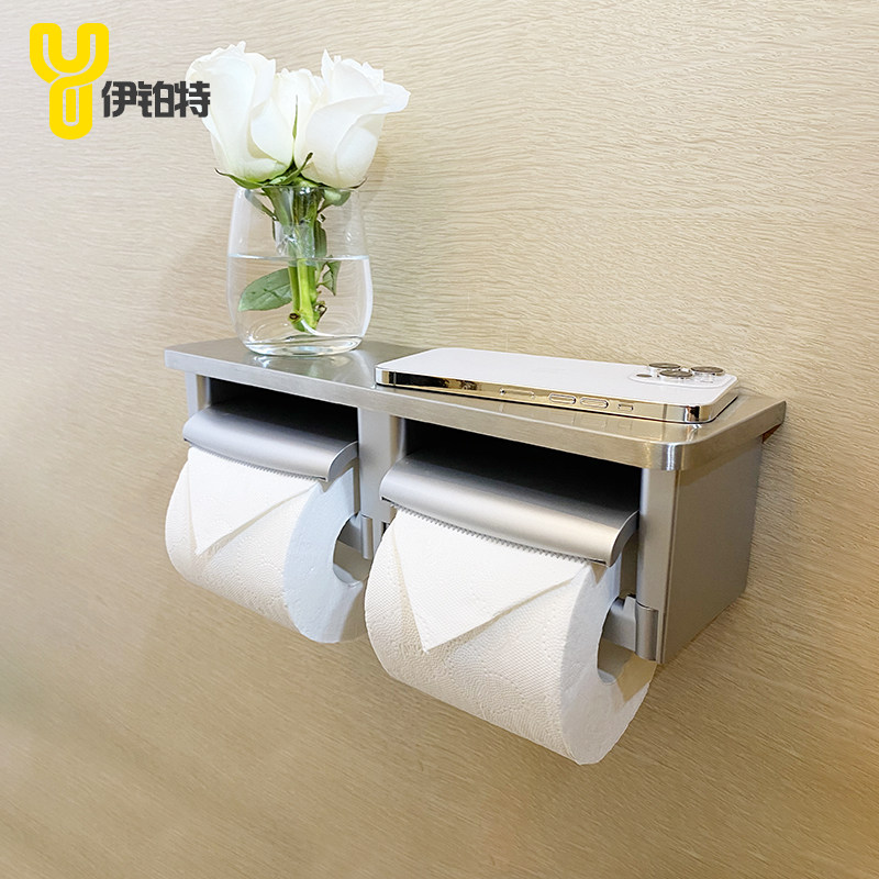 免打孔纸巾架卫生间厕所防水304不锈钢双卷纸器收纳置物架纸巾盒,家装主材,卷纸器/纸巾架,淘宝优惠券,粉丝福利购,淘宝优惠卷
