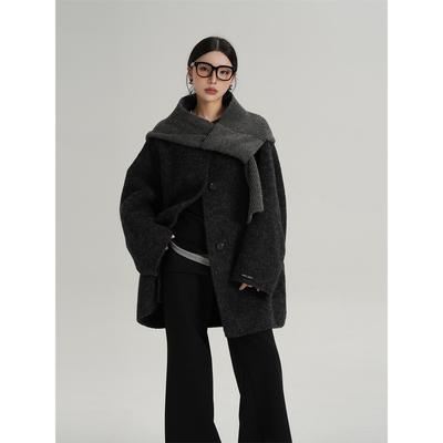 SRYSAME气质针织连帽围