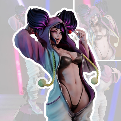 街头霸王朱莉性感美少女GK手办3D打印[未上色白模]