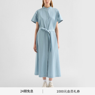 SANDER JIL 新品 女士 棉质腰带连衣裙 短袖 早春新品