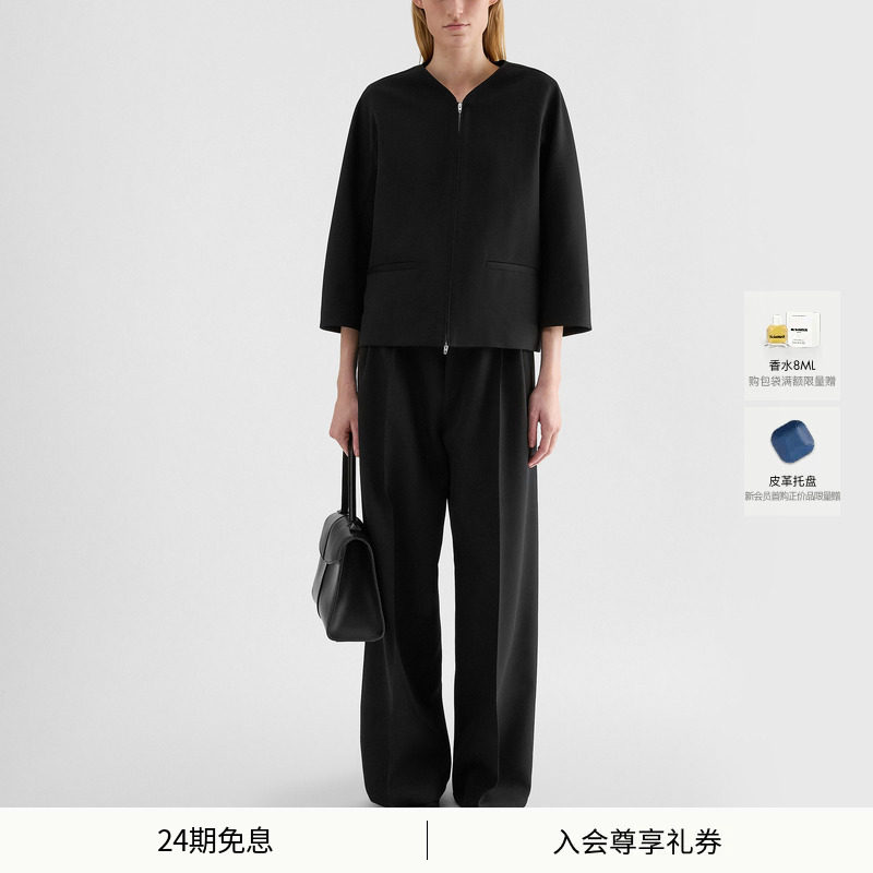 【秋冬新品】JIL SANDER新品女士短款绵羊毛夹克外套