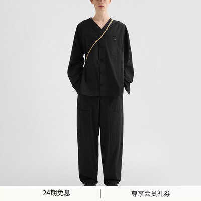 【早春新品】JIL SANDER+新品男士棉质休闲抽绳工装裤