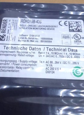 弯管机IRDH375B-435 A-Isometer绝缘监测 议价