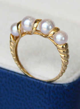 日本精致指环排戒akoya18K黄金