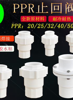 20PPR25 32 40 50 63热熔止回阀防倒流活接逆止阀止水阀水管配件