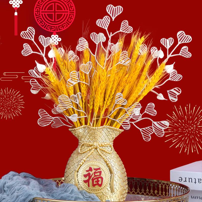 高档2021新款麦穗大麦摆件开业花篮干花花束客厅摆设假花仿真花