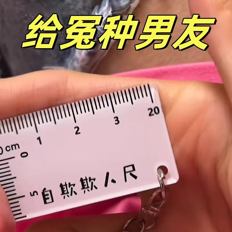 自欺欺人尺搞笑恶搞整蛊奇葩尺子玩具创意钥匙扣送男友小礼物挂件图片