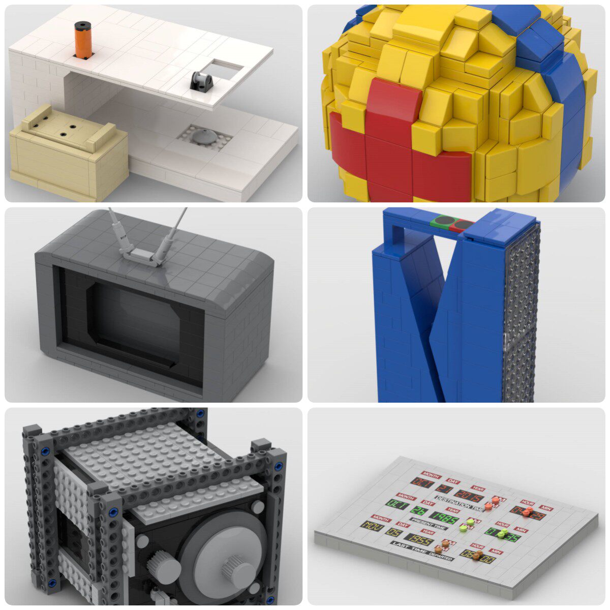 定制积木创意设计皮克斯彩球缝纫电视街机灯保险柜显示器应急灯