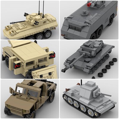 定制积木悍马M41沃克猛犬轻型坦克BTR装甲输送LAV25装甲车越野车