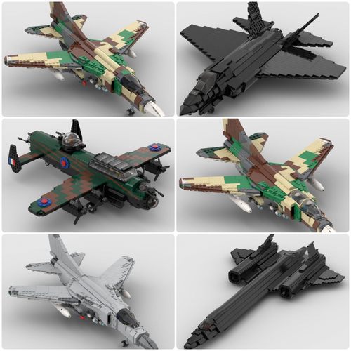 定制积木创意设计玩具开斯特式轰炸机F-35战斗机SR-71黑鸟侦察机