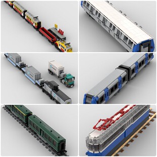 定制积木MD城际列车集装箱运输电车SNCF双层高铁地铁E491电力动车