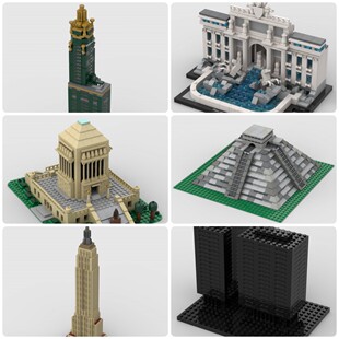 定制积木碳化物大厦纪念馆玛雅金字塔帝国大厦湖滨酒店特莱维喷泉