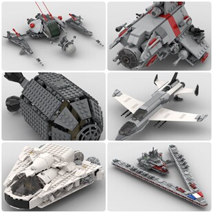 定制积木速度战斗机海盗太空船共和国逃生舱宇宙飞船雪佛龙飞船